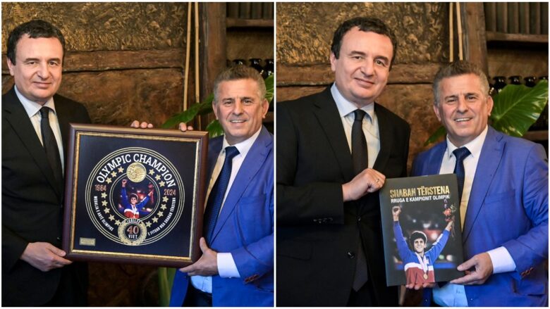 Kryeministri Kurti shtron drekë për Shaban Tërstenën – flasin për arritjet e tij historike, Lojërat Mesdhetare dhe librin e legjendës së mundjes