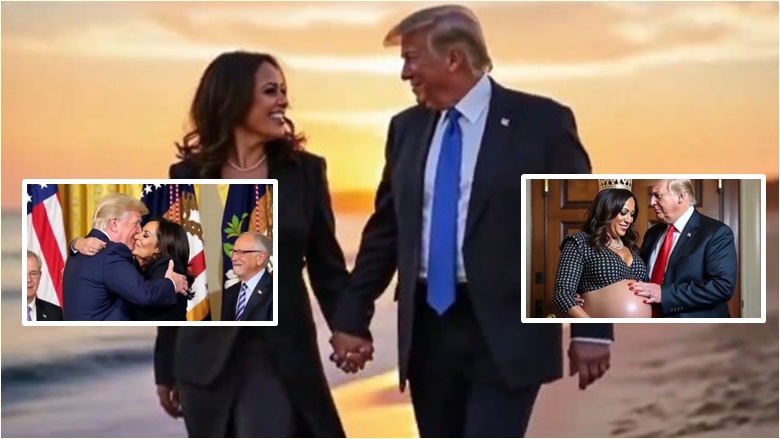 Një video e krijuar nga AI tregon Donald Trump dhe Kamala Harris në “skena romantike”