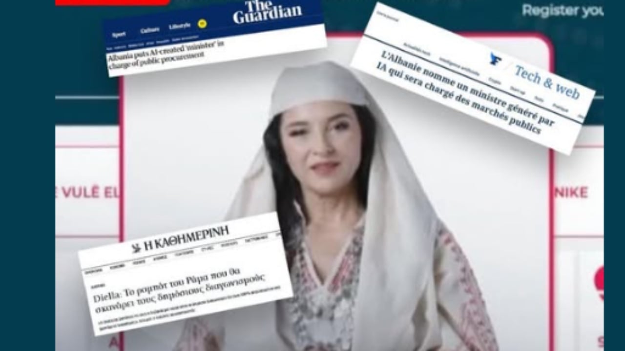 Ministrja e krijuar nga Inteligjenca Artificiale, Rama: Diella pushton gazetat e botës