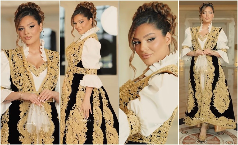 Elegancë dhe traditë - Lela Seferi shkëlqen në veshje tradicionale shqiptare